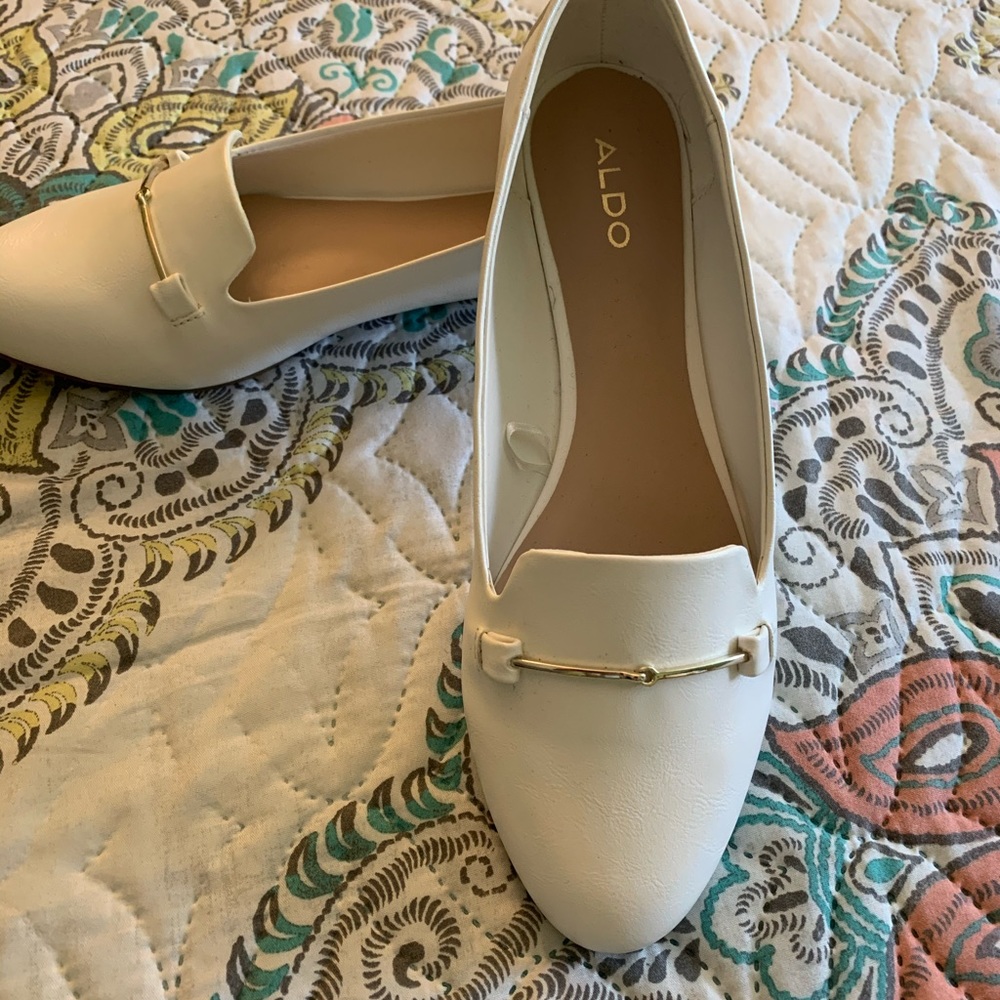 White Aldo flats